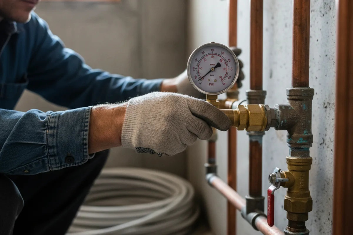 Pressure testing a repaired line during Water Line Repair in Midland